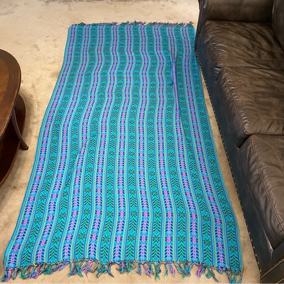 Mexican Artesanía  Colorful Striped Throw Blanket - Picture 11 of 13